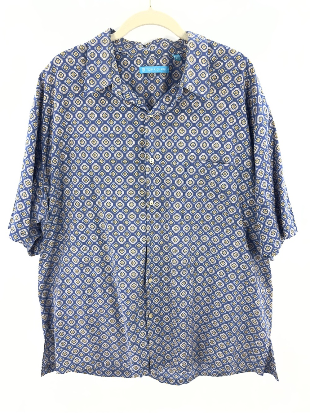 Tori Richard Hawaii Cotton Lawn Shirt Tropical Mens 2XL Geometric Abstract